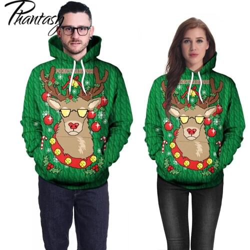 Phantasy 2020 Outwear Hooded Long Sleeves Womens Sweatshirt Fashion Pullover Casual Mens Clothing Christmas Adult Hoodies