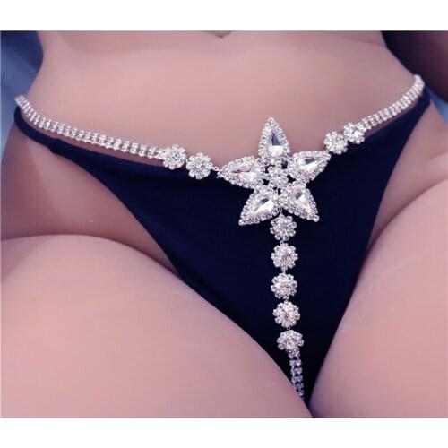 Waistband Pants Sexy Star Underwear Waist Chain Rhinestone Girdle For Women Hip Hop Style Fashion Body Waist Belts 2021 Trendy