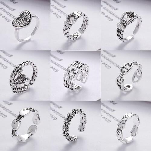 Retro fashion Roman digital ring silver-plated ring lovers online celebrity ring Korean version of personality fashion