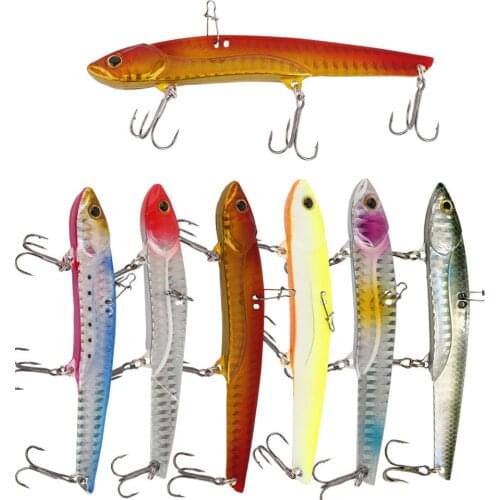 Fishing Jigging Matal VIB Lure 10.5cm/35g Shore Cast Sea Bass Bait Metal Hard Slice Jig TackleMetal three