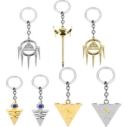 Japanese Comic Pendant Keyring Keychains Cartoon Yu-Gi-Oh! Weapon Theme Enamel Key Chain Millennium Wheel Wisdom Keyrings