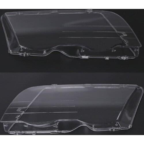 2Pcs Car Headlight Glass Protector Cover Clear 4 Door Automobile Left Right Headlamp Head Light Lens Cover Styling For E46 98-01