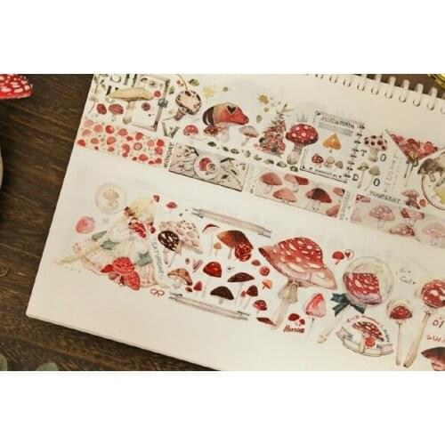 1 Loop Early Season Mushroom Garden Scene Perfume Wine Masking Tape