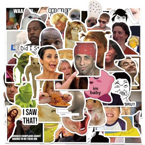 10/50pcs Net Red Funny Graffiti Waterproof Skateboard Travel Suitcase Phone Laptop Luggage Stickers Cute Kids Girl Toys