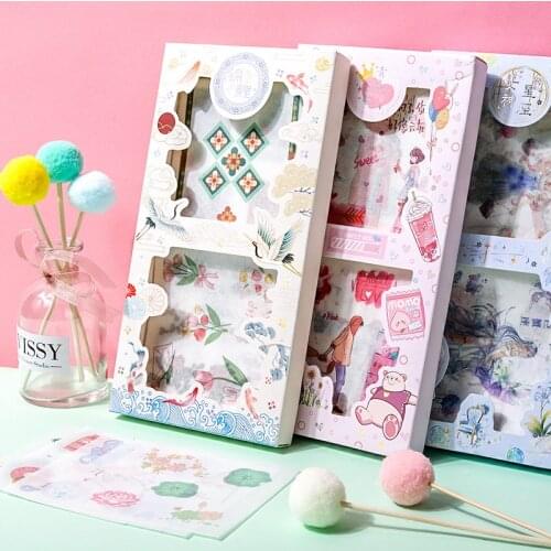100 Sheet Not Repeated 10x10cm Kawaii Cartoon Decoration Paper Sticker Hand Account Sticker Set Journal DIY aesthetic stickers
