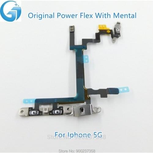 100%Original High Quality Switch ON OFF Lock Power Volume Mute Button Flex Cable For iPhone 5G Flex Ribbon Replacement Parts