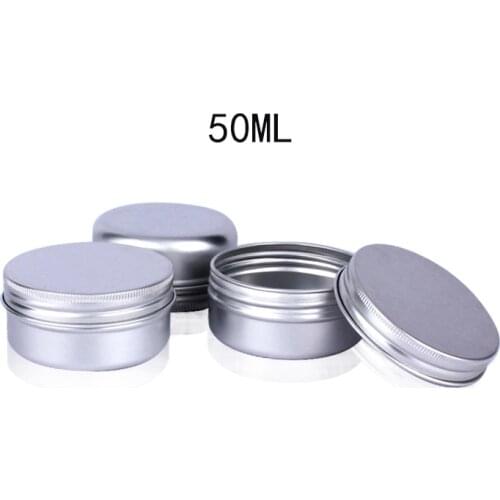 100pcs 50g Sample Aluminum Cream Jar Pot, 50ml Nail Polish Face Highlighter Powder Empty Cosmetic Metal Containers