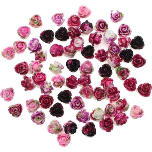 100Pcs 6x7mm Mixed Resin Flower Decoration Crafts Flatback Cabochon Beads Embellishments For Scrapbooking DIY Accessories