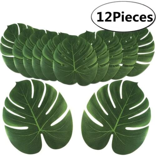 12Pcs Artificial Tropical Palm Leaves for Hawaiian Luau Theme Party Decorations Home garden decoration