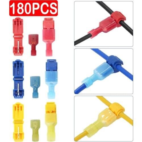 180Pcs Quick Electrical Cable Connectors Snap Splice Lock Wire Terminal Crimp Wire Connector Waterproof Electric Connector