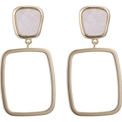 ONYSS 2021 Earrings Trend Acrylic Hoops Cross Shape Drop Luxury Jewelry Dangle Earrings For Women Pendant