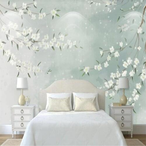 Milofi custom 3D wallpaper mural small fresh watercolor flowers background wall living room bedroom decoration painting wallpape