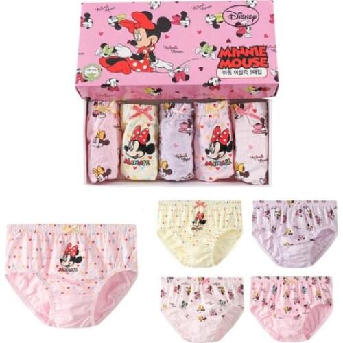 5pcs Original box Disney Mickey Minnie spider man Iron man Frozen Elsa Children underpants kids cotton underwear toy plush Doll