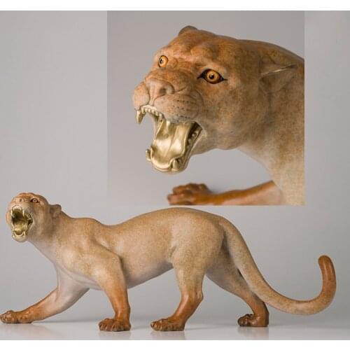 75CM Huge TOP COOL 5A HOME Company BAR High grade handicraft decoration ART Collection Animal Lion leopard BRONZE Sculpture