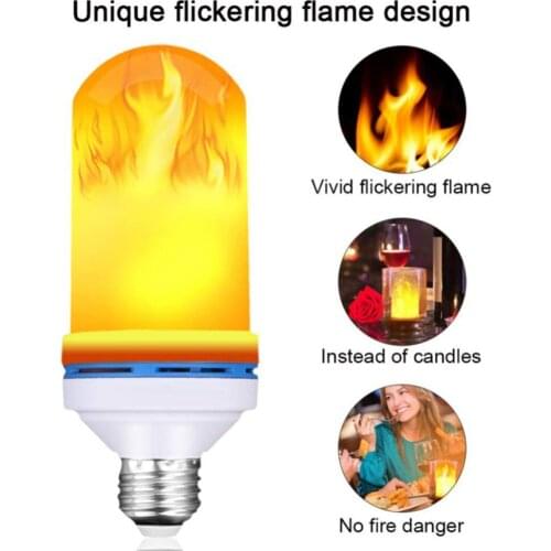 E27 Flame Bulb LED Dynamic Flame Effect Fire Light Bulbs 85-265V Corn Bulb Flickering Emulation Decor LED Lamp Lighting Lamp new