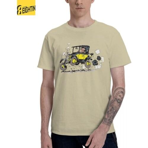 Mens T-Shirt Gaston Lagaffe In Car Gomer Goof Cool Pure Cotton Tee Shirt Short Sleeve T Shirt Round Collar Clothes Gift Idea