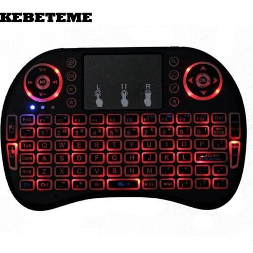 KEBETEME Mini i8 2.4G Wireless Keyboard Touchpad Mouse Keyboard with Backlit Backlight for PC/Android Tv Box/X360 Newest