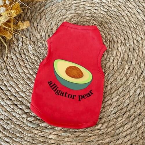 Pet Cat Dog Summer Thin Section Breathable Milk Fruit Vest Green French Bulldog Clothes Avocado Dog Outfit