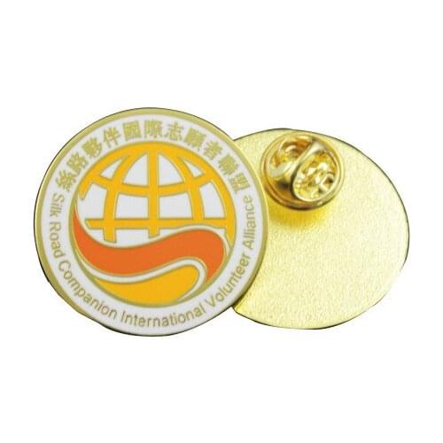 Round Commemorative Badge with Butterfly Buckle on the Back of Cheap Low Price Gold Badges