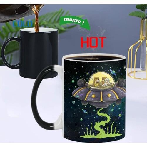 350ml Fun Funny Cartoon Heat Sensitive Magic Color Changing 11oz Ceramic Mugs Coffee Cow Milk Tea Cup Give Children A Happy Gift
