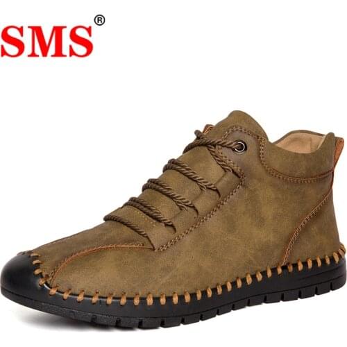 SMS Mens Hiking Shoes Durable Waterproof Anti-Slip Outdoor Climbing Trekking Shoes Zapatos Hombre Warm Snow Boots Plus Size