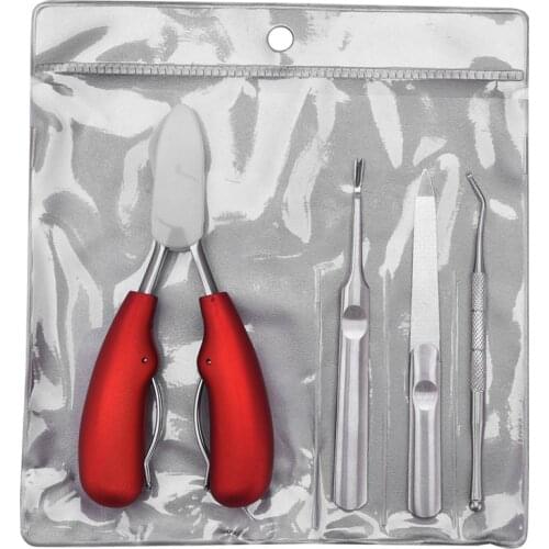 4 In 1 Stainless Steel Ingrown Toenail Clipper Set Nail Correction Nippers Manicure Pliers Pedicure Scissors Podiatry File Tool