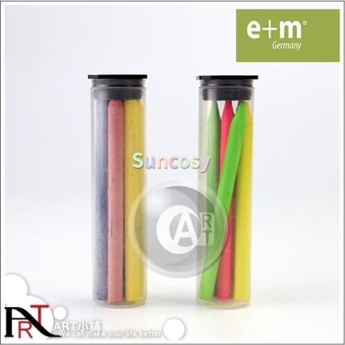 E+M Text Highlighter Refill 6 Pieces/Tube, Diameter of Lead Is 5.5mm, Dry Highlighter Colors, for Use with Clutch Pencils