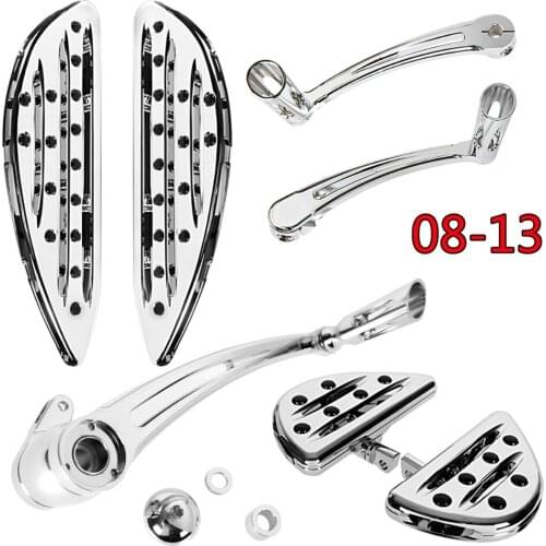 Shallow Cut Chrome Floorboards&Shift Lever&Brake Shift For Harley Touring Street Glide Road King FLHX FLHR FLTR 2008-2013 Models