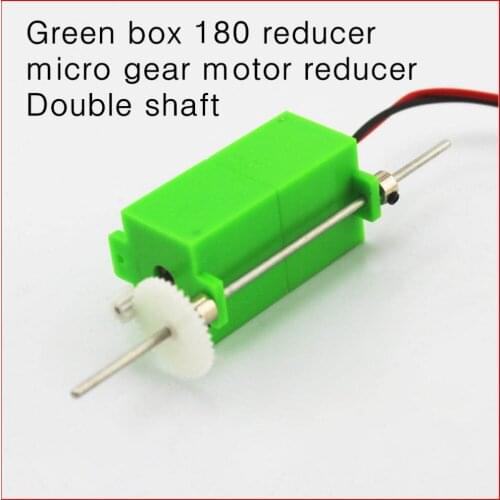 Green box 180 reducer,180 gear motor 3-7V DIY Car model Gear reduction frame micro gear motor reducer,Double shaft