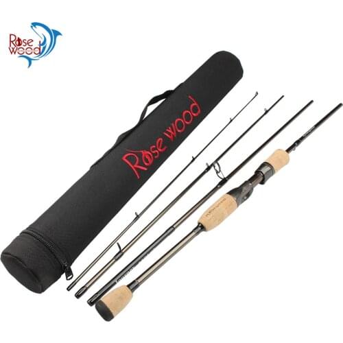 RoseWood Journey 6604 Travel Fishing Rod 1.98m Carbon Fiber Spin Casting Travel Rod 4 Sections Medium Power Fishing Lure Rod