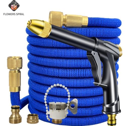 Household Garden Watering Hose Foam Cleaning Water Gun Telescopic Magic Hose High Pressure Hose Adjustable Spray Water Hose