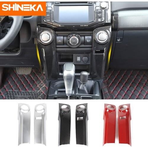 SHINEKA Automotive Interior Stickers For Toyota 4Runner 2010+ Car Air conditioning control panel sticker Accessories For Toyota