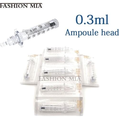 0.3ml Disposable Ampoule Head Syringe Needle High Pressure for Hyaluron Gun Hyaluronic Pen Lip Injection Wrinkle Removal Syringe
