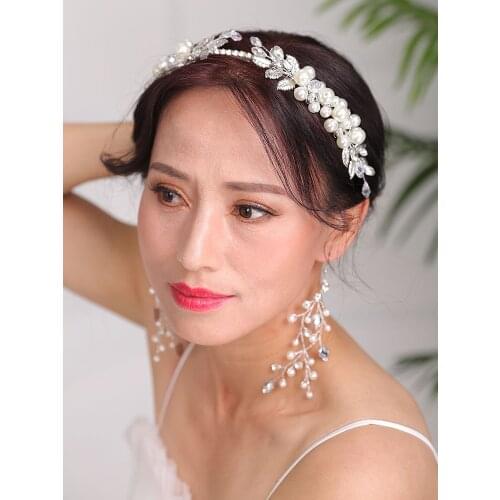Wedding Bridal Hair band Silver Headpieces Rhinestones Crystal Headdress Handmade Hairstyles Jewellery Hair Accessories set
