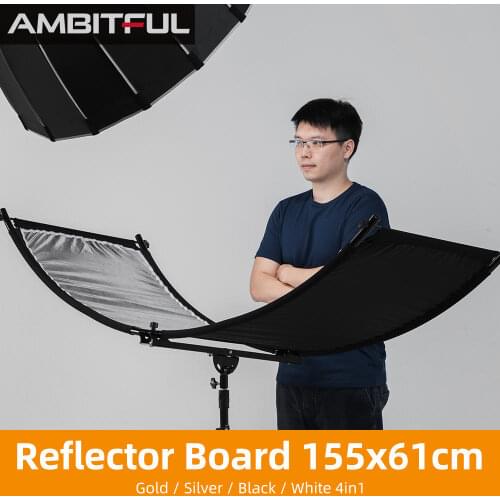 U-type 155*61cm 4in1 Silver Black White Gold Reflector Diffuers Collapsible Photography Light Reflective Screen