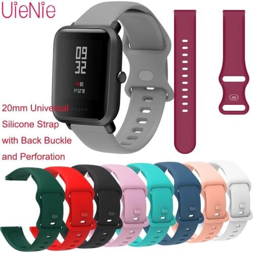 20mm Universal Silicone Strap with Back Buckle And Perforation For Samsung Galaxy Watch 3 41mm Replacement Wristband Accessories