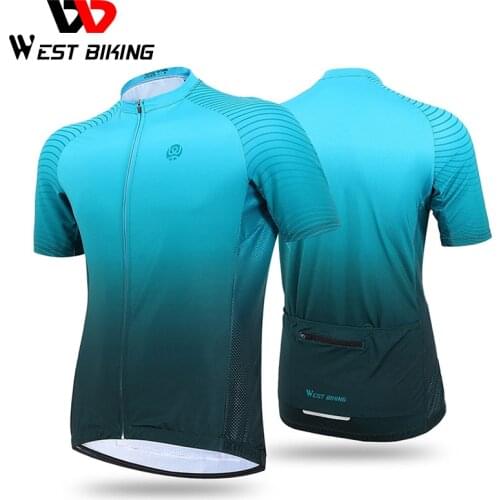WEST BIKING Pro Cycling Jersey Summer Short Sleeve Sport Top Shirt Cool Quick Dry MTB Road Bike Team Jersey Men Cycling Clothing