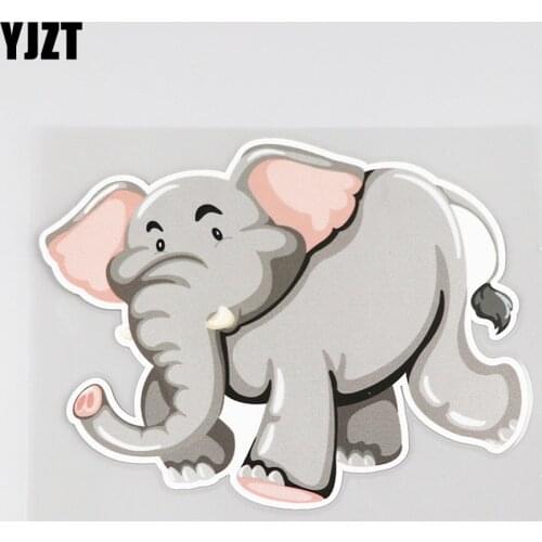 YJZT 15.9CM*12.5CM Cartoon Elephant Animal Cute Car Sticker PVC 12A-0190