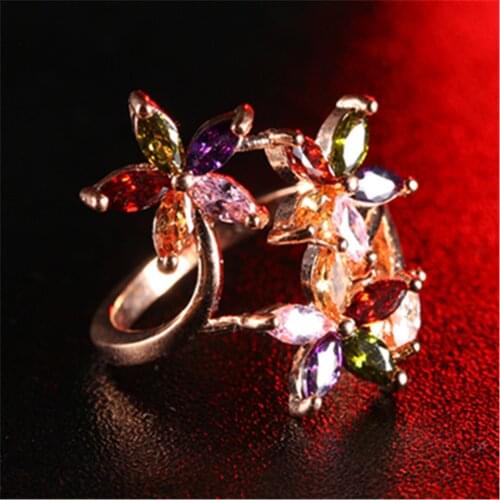 Jewelry Tree Size 6/7/8/9 Womens Color Crystal Rings Wedding Party Gift R020