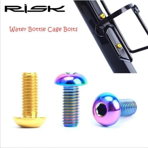 2pcs/lot Titanium Bolt M5*12mm Bicycle Bottle Holder Bolts Mountain Road Bikecarbon fiber bottle cage Screw with Washer