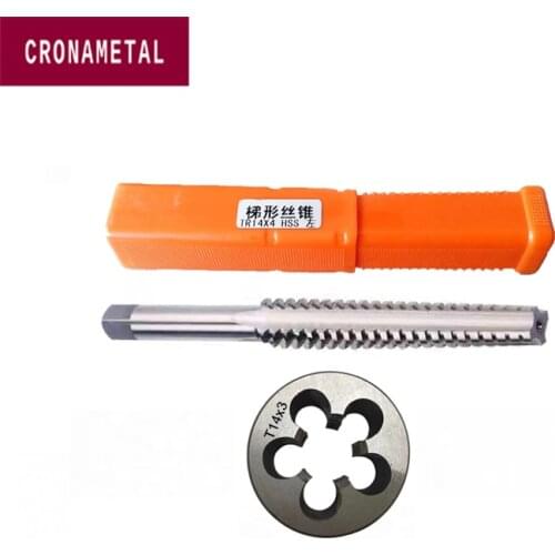 HSS Screw Trapezoidal Thread Tap And Die Set 2pcs Right Hand CNC Thread Tools TR8 Machine Plug Screw Tap Drill Bit Round Die