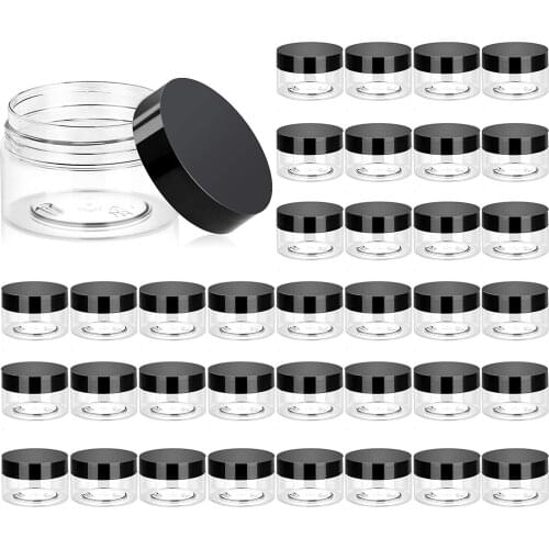20Pcs 20ml Plastic Jars Round Clear Containers For Cosmetics with Lids Cream Ointments Makeup Eye Shadow Lip Balm Containers