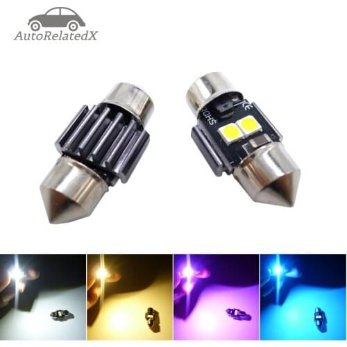 2x festoon C5W C10W Car led bulb 28mm 29mm led Sun Visor Vanity Mirror Light Door Dome Reading Lamp white Blue Purple 12V 24V