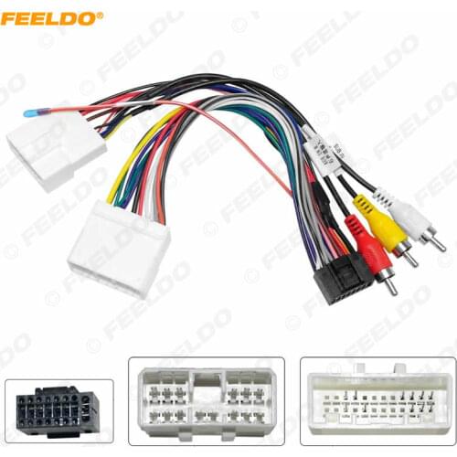 FEELDO Car Stereo Audio 16PIN Android Power Cable Adapter For Subaru Forester CD/DVD Player Wiring Harness #HQ6852