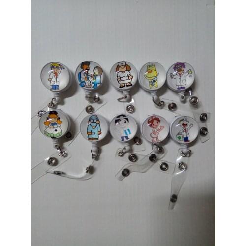 Varied Nurse Doctor ID Badge Reel keyring recoil nurse gift 10pcs/lot
