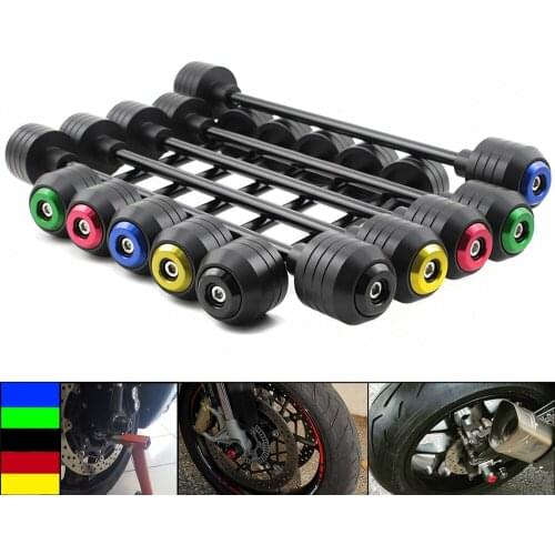 For Aprilia RSV4 RSV4R 2009 2010 2011 2012 2013 2014 2015 Front Rear Wheel Slider Fork Axle Crash Protector Pad Swing Arm POM