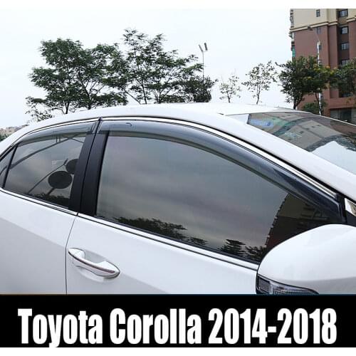For Toyota Corolla Sedan 2017 2018 Window Deflector Visor Rain Sun Guard Vent Shade Window Visor Windshield Awnings Guard