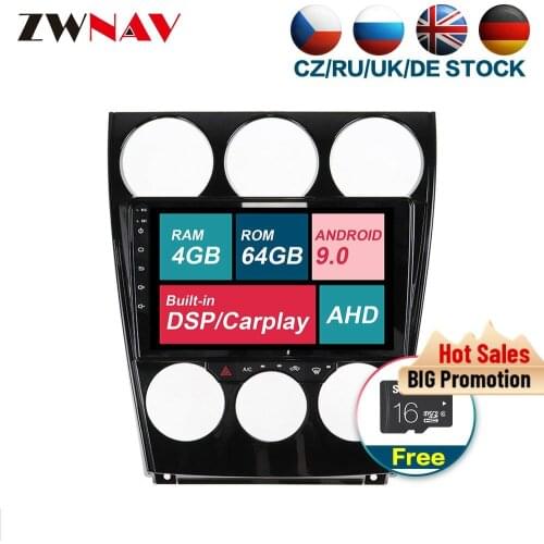 DSP carplay 4+64 Android 9.0 Car Multimedia player unit For mazda 6 2006-2012 Radio Audio stereo gps navi head unit free GPS map