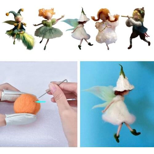 Fairy Key Chain Doll Wool Felt Poked Non-Finished Needle Felting Kit