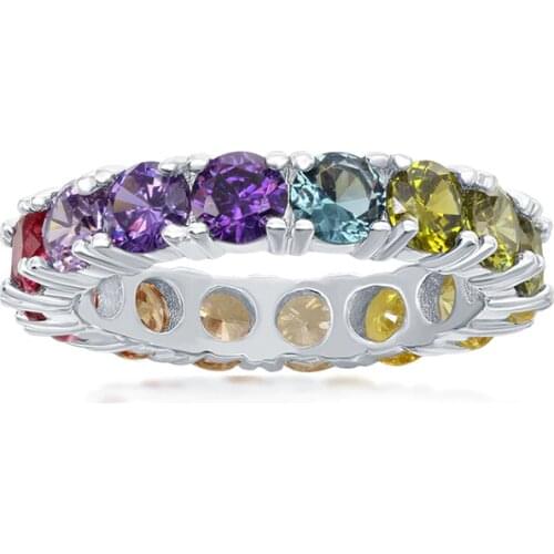 Huitan 6 Colors Cubic Zirconia Rings Brilliant Women Accessories for Dance Party Statement Female Finger-ring Versatile Jewelry